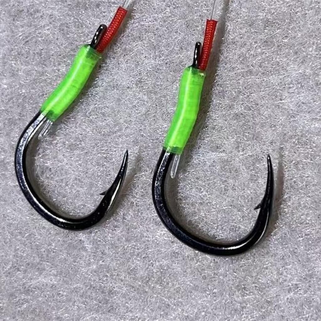A60 Barbless Crank-Hook Double Snell, Black Pit (10-Pack)